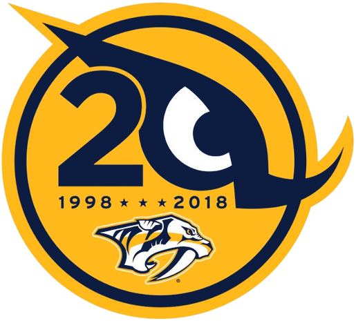 Nashville Predators 2018 Anniversary Logo iron on transfers for fabric